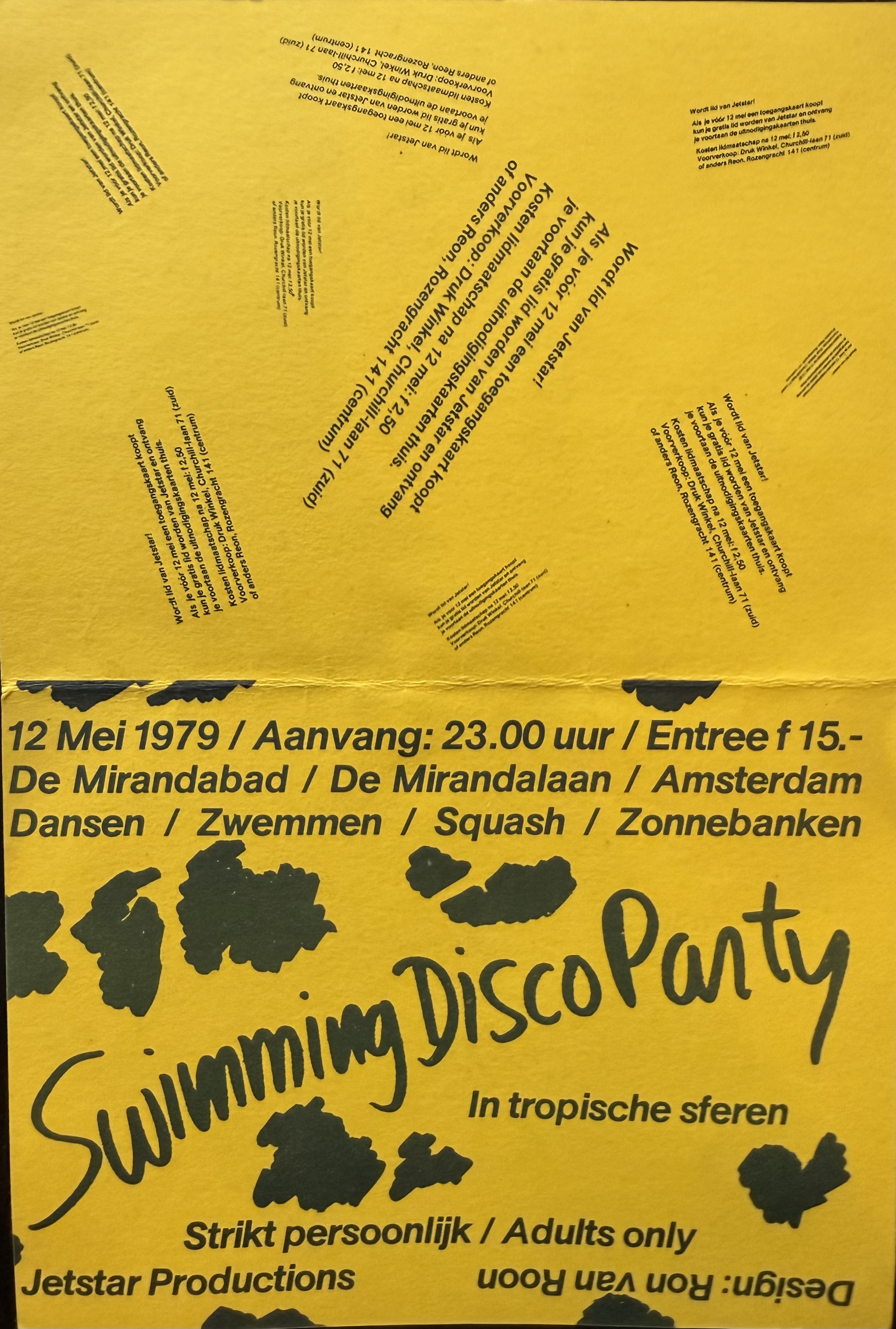 Swimming Disco Party flyer, De Mirandabad Amsterdam 1979