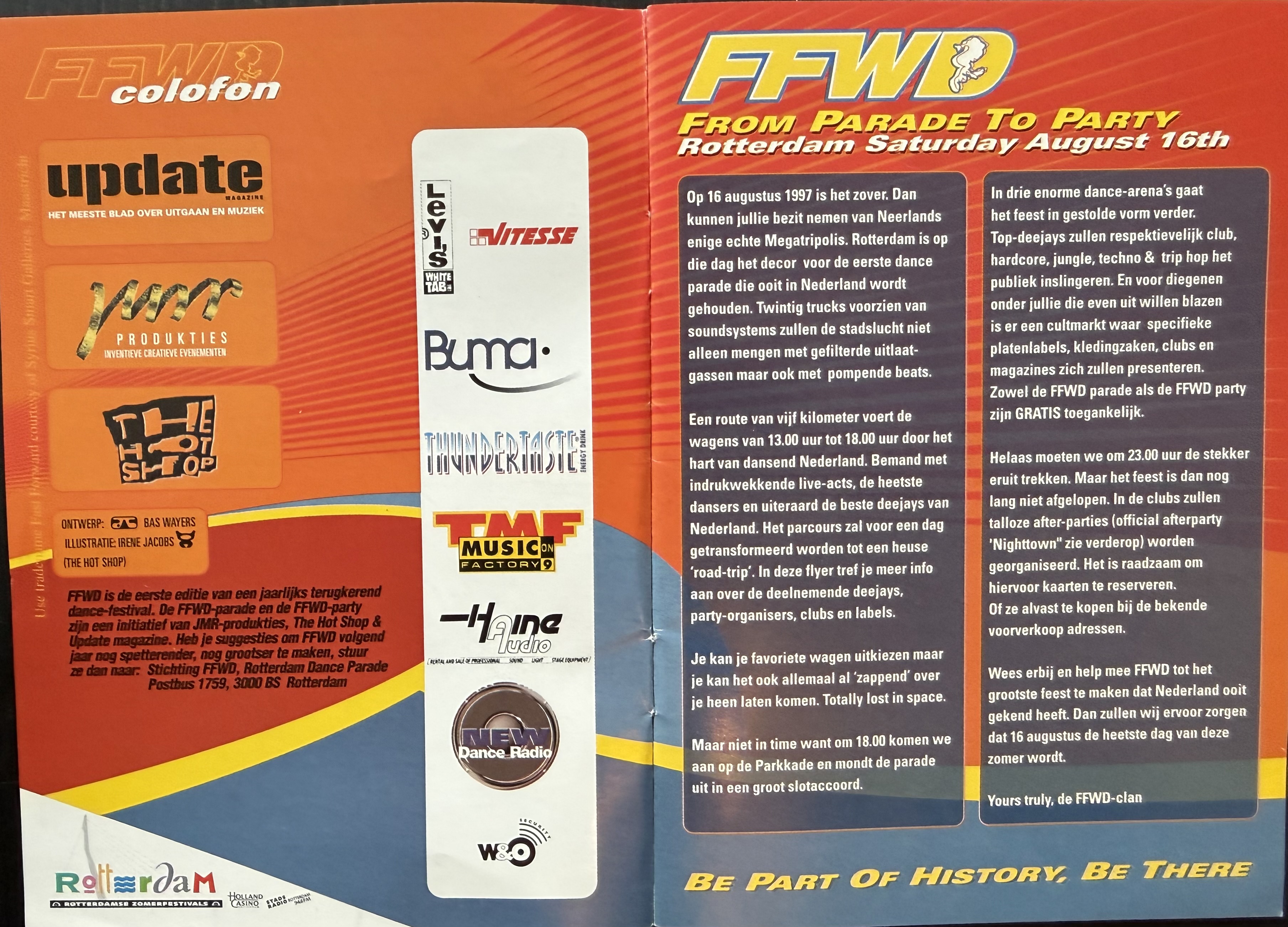 Fast Forward Dance Parade flyer b, Rotterdam 1997